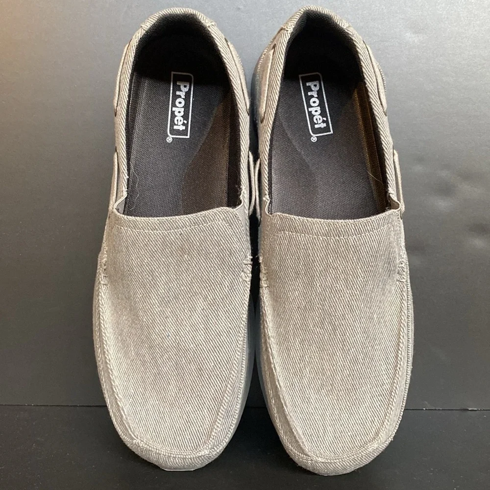 Propet Viasol Mens Canvas Slip On Lightweight Grey Sz 11
